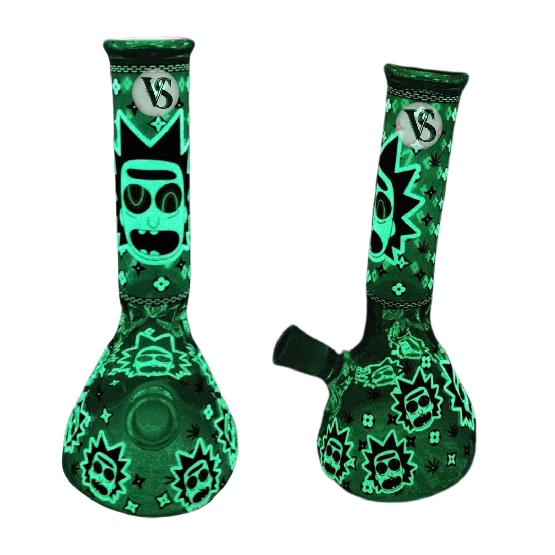 Bong Cristal Rick and Morty Luminoso + Regalo boquilla 14.4mm